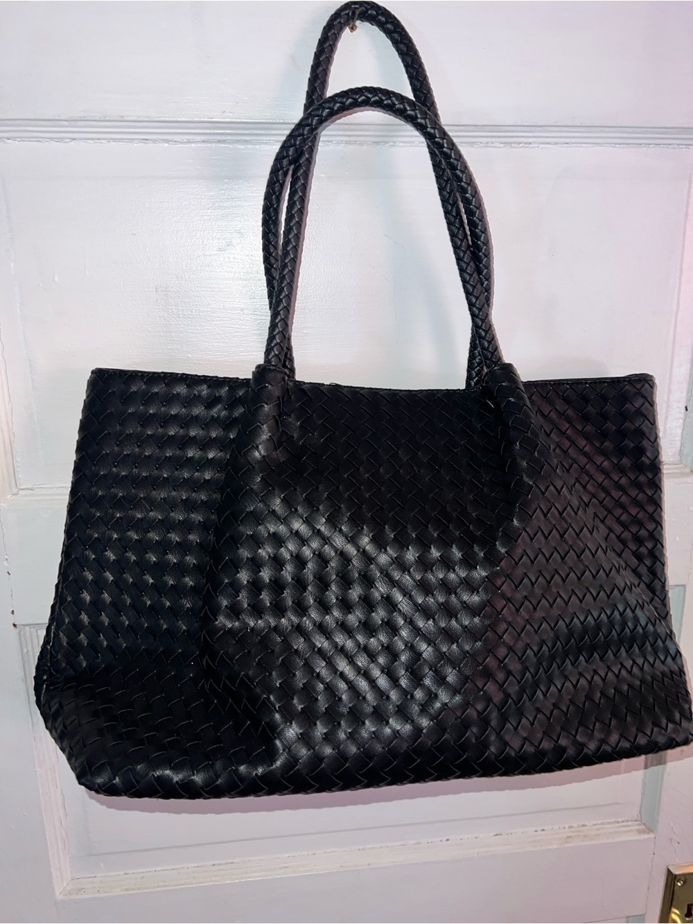 Classic LULU DHARMA - Black Woven Tote Bag O/S